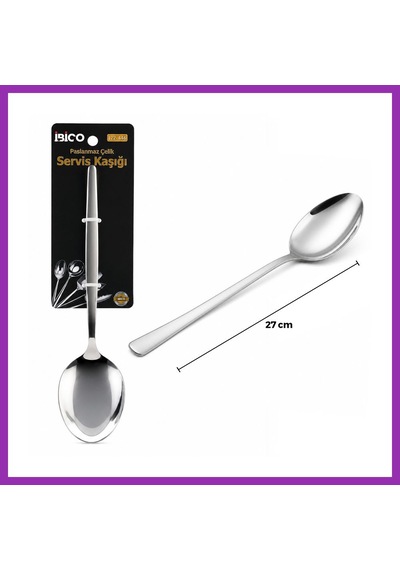 Bezos Krom Metal Servis Kaşığı 27 Cm Bty