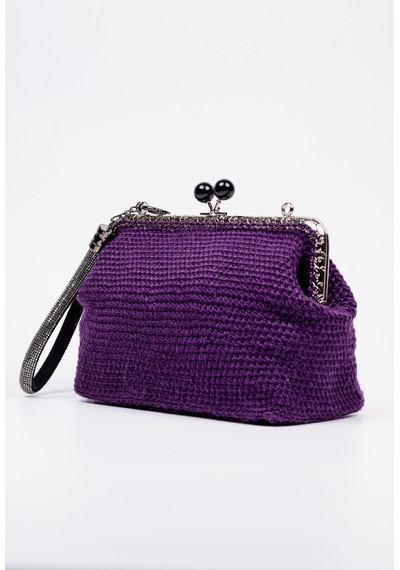 Fabric Craft Bag Portföy Çanta Bilek Askılı Merserize İplik Mor Mor