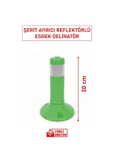 22039 Şerit Ayırıcı Esnek Delinatör 30 Cm Kompakt Boyutlu Ve Reflektörlü Trafik Ürünü