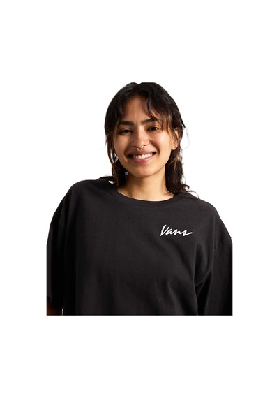 Vans Classic Script Kadın Siyah T-shirt - Vn000qdf