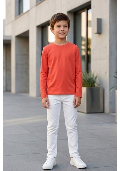 Kiagu Erkek Çocuk Uzun Kollu Basic Düz Tişört %100 Pamuk Bisiklet Yaka T-shirt 2-13 Yaş Nar Çiçeği Kiagu Erkek Çocuk Uzun Kollu Basic Düz Tişört %100 Pamuk Bisiklet Yaka T-shirt 2-13 Yaş Nar Çiçeği