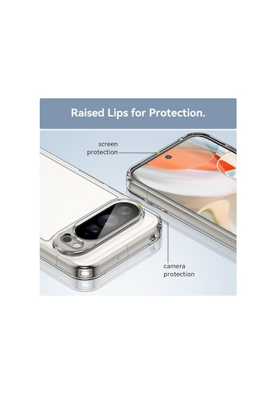 Caseonn Google Pixel 10 Pro Xl Kılıf Kamera Korumalı Darbe Emici Şeffaf Arka Kapak Tam Şeffaf