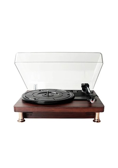 Taşınabilir Şarjlı Retro Pikap - Bluetooth, Aux Girişli, Dahili Hoparlörlü Ahşap Plak Çalar + Yedek İğne 1 Adet