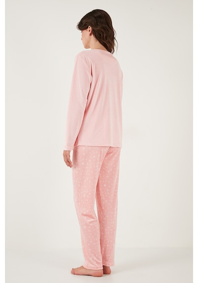 Lela Desenli Regular Fit Bisiklet Yaka Uzun Kollu Bayan Pijama Takımı 65713312 Pembe Lela Desenli Regular Fit Bisiklet Yaka Uzun Kollu Bayan Pijama Takımı 65713312 Pembe
