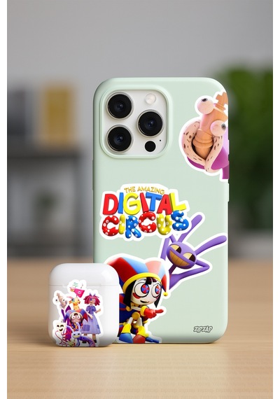 The Amazing Digital Circus Telefon Laptop Bullet Journal Yapışkanlı Folyo Sticker Paketi 21adet Çok Renkli