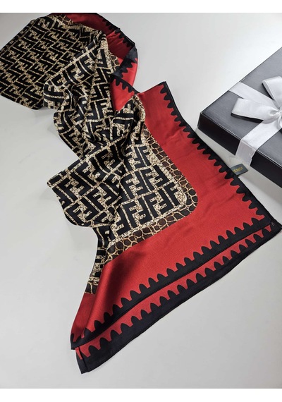 Miorel Scarfs Premium Yeni Sezon F Desen İpek Vual Şal Silk Scrafs Shawl Hijab Kırmızı