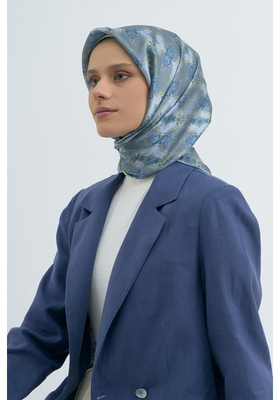 Armine Saf İpek Sura Eşarp-2026 İlkbahar-yaz- 952200d Mavi