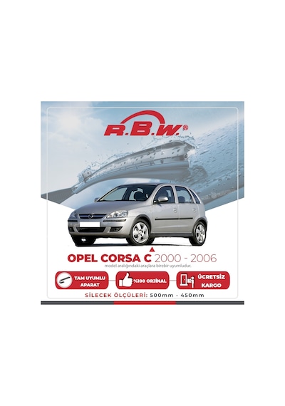RBW Opel Corsa C 2000 - 2006 Ön Muz Silecek Takım