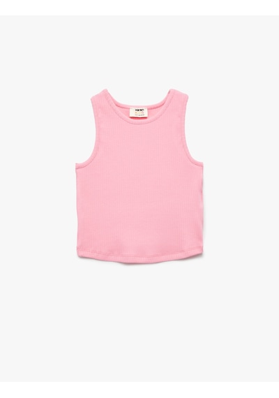 Koton Pamuklu Kolsuz Bisiklet Yaka Basic Crop Atlet Pembe 5skg30029ak Gül
