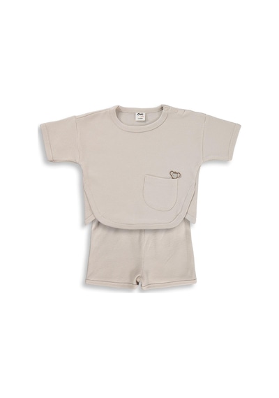 Civil Baby Cepli Basic 6-18 Ay Takım - Bej Taş Rengi