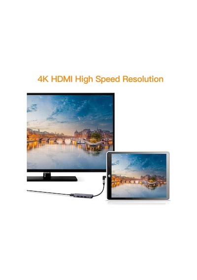 USB Type C 3.1 To Hdmi USB-C / 3X USB 3.0 Hub Çevirici Adaptör