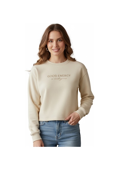 Lumberjack Aber Yog Kadın Bej Bisiklet Yaka Sweatshirt Bej