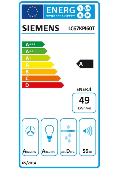 Siemens LC67KPJ60T Duvar Tipi Davlumbaz 60 CM