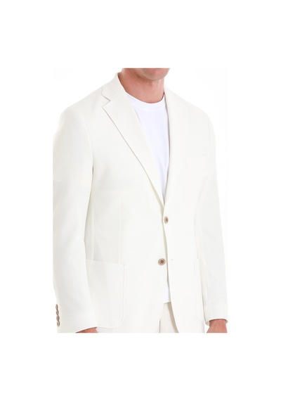 Hatemoğlu Ekru Slim Fit Düz Mono Yaka Casual Ceket 14162124c001 048 Ekru