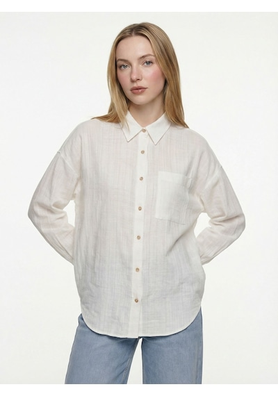 LOFT Loose Fit Kadın Gömlek U.kol Lf2042160 Q1.v1 Beyaz
