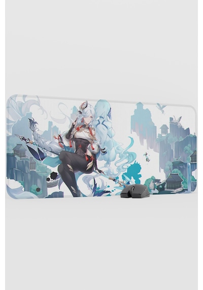 Shenhe Genshin Impact Anime Gacha V2 - 90x40 Xxl Gaming Mouse Pad Fare Altlığı