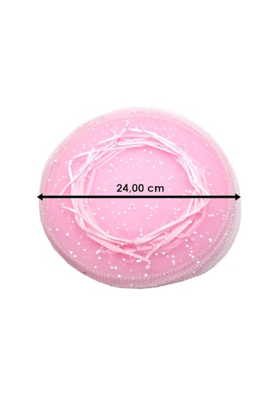 Büzgülü Kese. 24 Cm Pullu Organze. 25 Adet - Pembe