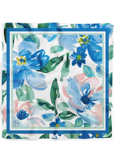 Mavi Esinti Desen Bandana/fular Çok Renkli