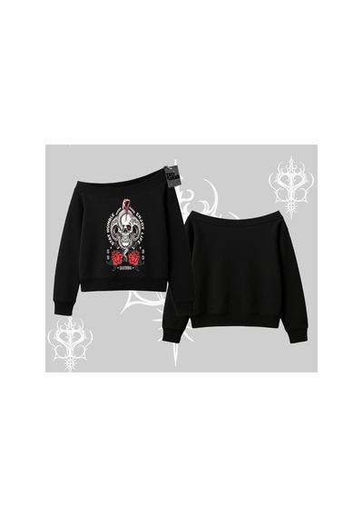 Tarzsokak Kayık Yaka Sweatshirt Stay Humble Work Hard Enjoy Life Siyah