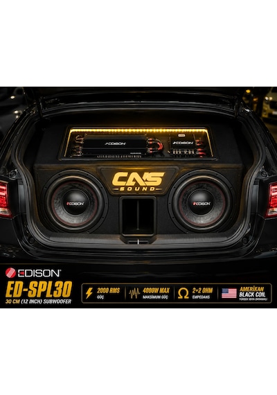 Edison Ed-spl30 30 Cm 2000 Rms 4000w 2+2 Ohm Amerikan Black Coil Oto Bass Subwoofer