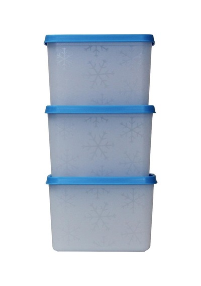 Alaska Nofrost Saklama Kabı 1,1 Litre 3'lü -20 Dereceye Dayanıklı Mavi