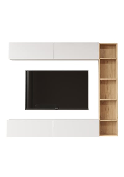 Robin Home Tara Tv Ünitesi Kitaplık Duvara Monte Sepet-beyaz