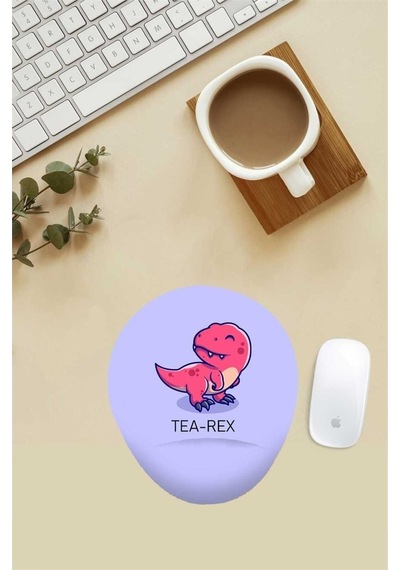 Tea Rex Desenli Bilek Destekli Mouse Pad Mousepad