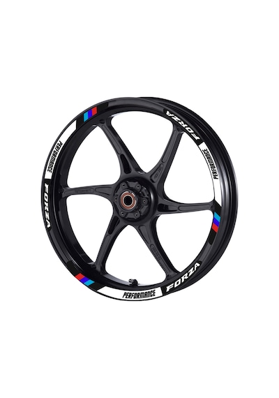 Hades Honda Forza Uyumlu Jant Şeridi Beyaz Motosiklet Jant Sticker Seti Siyah