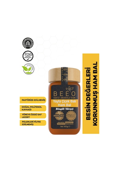 Bee'o Bingöl Yöresi Ham Yayla Çiçek Balı 300 G