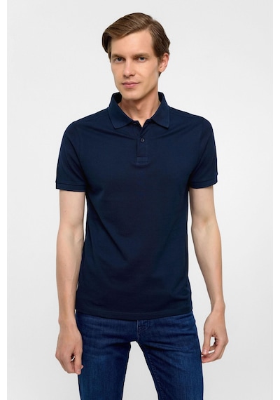 Süvari Lacivert Slim Düz Polo Yaka Tişört