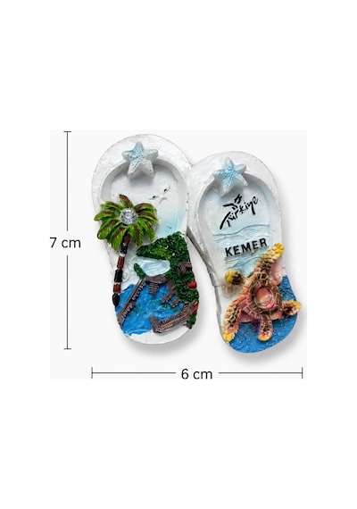 Magnet Kemer Türkiye Kaplumbağalı Turistik Hediyelik Buzdolabı Magneti