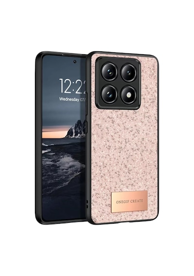 Onegif Xiaomi Mi 14t Pro Uyumlu Bright Simli Kapak - Pembe