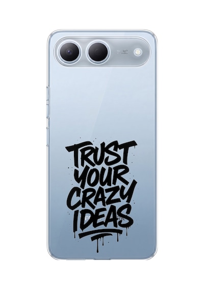 Tecno Spark 40 5g Uyumlu Crazy Trust Baskılı Silikon Kılıf Renkli