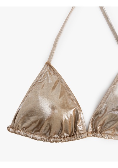 Koton Astarlı Pedli Parlak İpli Üçgen Bikini Üstü Bakır 5sak10064mm Bakır