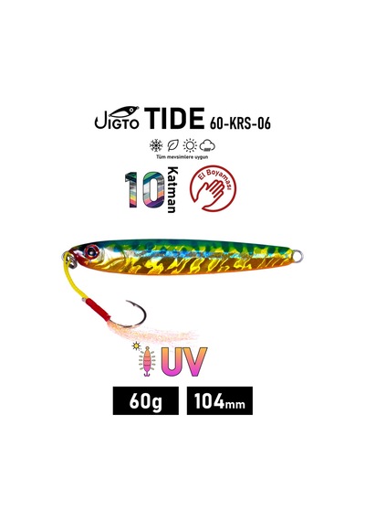 Jig, Zoka, Suni Yem, Glow Uv Metal Jig, 60gr 10cm Jıgto Tide 60