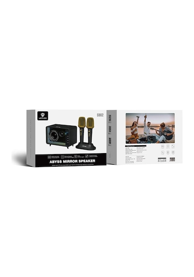 Lenyes S862 Su Geçirmez Mikrofonlu Çoklu Giriş Karaoke Bluetooth Hoparlör V5.3 120w Siyah