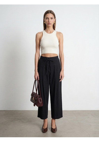 Dilvin 32941 Kolsuz Crop Top-ekru