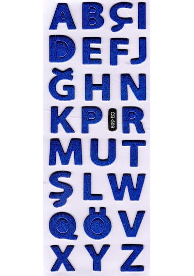 Sticker Kabartmalı Sticker Defter Planlayıcı Etiket Cb509 16x7 Cm- Mavi Harfler Çok Renkli