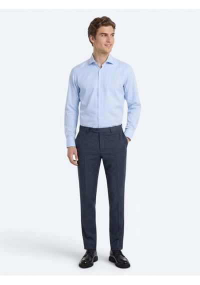 Kip Açık Mavi Düz Regular Fit Uzun Dokuma Casual %100 Pamuk Gömlek