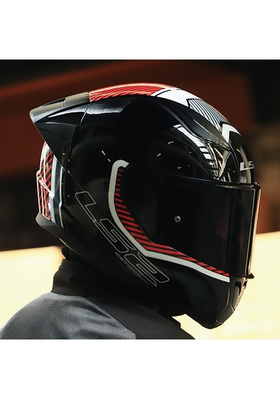 Siyah Cam + Ls2 Rapid 2 Race Extra Kask Beyaz - Kırmızı