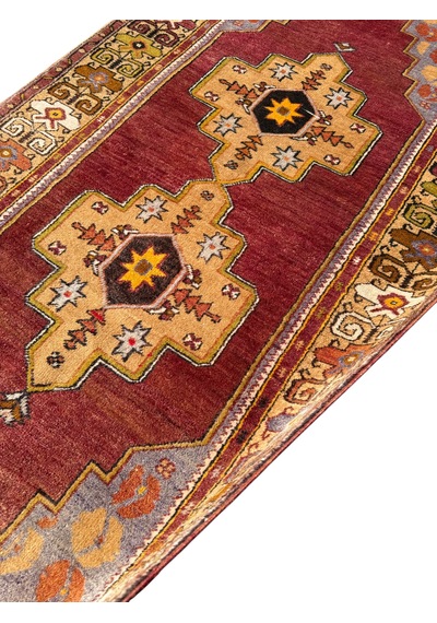 El Dokum Sıfır Maden Halısı 117x235 Kiremit %100 Yün Kök Boya Halı Kiremit