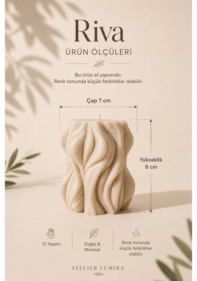 Riva - Dekoratif Mum Bej