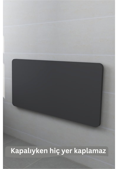60x90 Cm Duvara Monte Kırma Katlanr Masa Antrasit Renk
