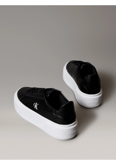 Calvin Klein Flatform Bağcıklı Deri Kadın Siyah Sneaker Yw0yw01928-beh Siyah