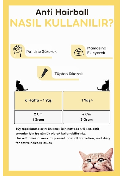 Vitpaw Malt Paste Tüy Yumağı Kontrolü ve Sindirim Desteği Kedi Malt Macunu 100 G