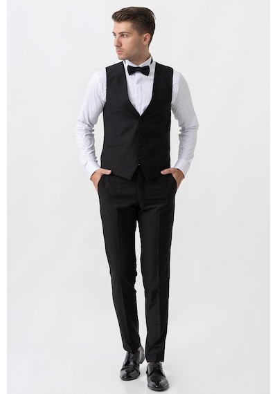 White Stone Trento D111 Slim Fit 6 Drop Damatlık Siyah - 44 Siyah