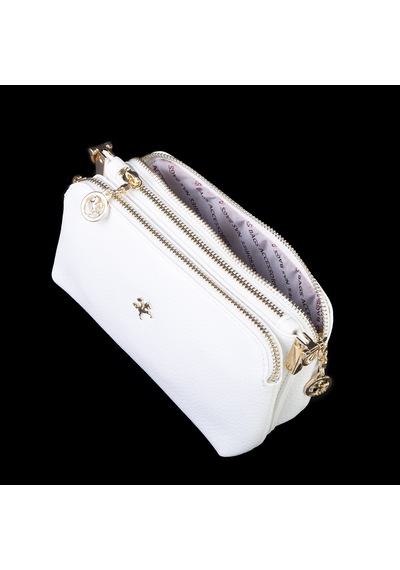 Nas Bag Mini Boy Kadın 3 Gözlü Çapraz Çanta En 18 Cm Boy 11 Cm Beyaz Lopez