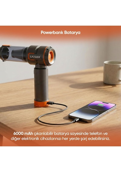 Vt-120 5-in-1 Kablosuz Araç Süpürgesi: 20.000 Pa Güç & Değiştirilebilir 2 Bataryalı Powerb Gri