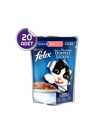 Çifte Lezzet Somon Alabalıklı Pouch Yaş Kedi Maması 20 Adet