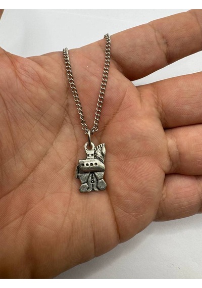 Truva Atı Figürlü Unisex Kolye 60 Cm Zincirli, Mitolojik Tasarım Çok renkli